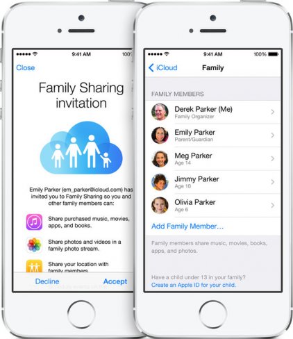 Über die neue Familienfreigabe lassen sich die eigenen Bibliotheken mit bis zu fünf anderen Nutzern teilen [Bildmaterial: Apple]