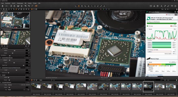 Capture One 7 auf dem ASUS U38N mit OpenCL-Beschleunigung