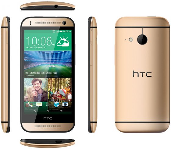 Im Gegensatz zum großen M8 verfügt das One Mini 2 über einen Kunststoffrahmen, hier in Schwarz gehalten [Bildmaterial: HTC]