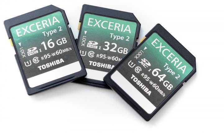 Toshiba EXCERIA Type 2 16, 32 und 64 GB SDHC/SDXC-Karte