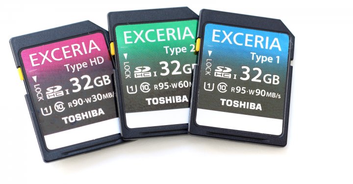 Toshiba EXCERIA Familie - Type HD, Type 2 und Type 1 32 GB SDHC