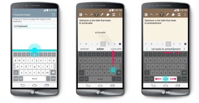 Das neue Smart Keyboard lässt sich in der Höhe anpassen und soll die getippten Wörter lernen [Bildmaterial: LG]