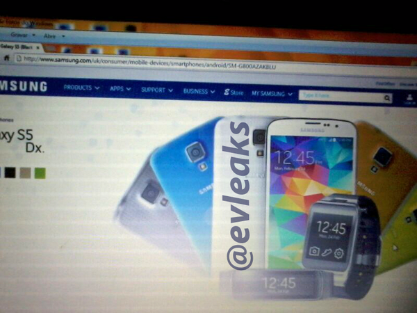 Leaks zufolge ist auf der britischen Samsung-Website kurz das Galaxy S5 Mini bzw. Dx aufgetaucht [Bildmaterial: @evleaks]