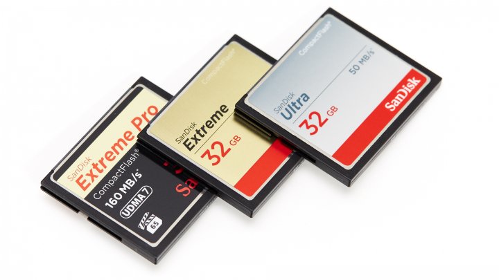 SanDisk Extreme Pro (32 GByte), Extreme (32 GByte) und Ultra (32 GByte) CompactFlash-Speicherkarte aus der 'Kollektion 2014'
