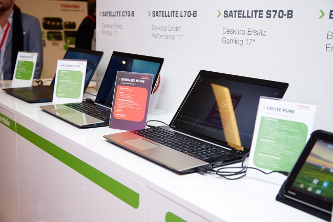 Ebenfalls mit in Hamburg dabei war die komplette, neue Toshiba Satellite-Familie für das Jahr 2014