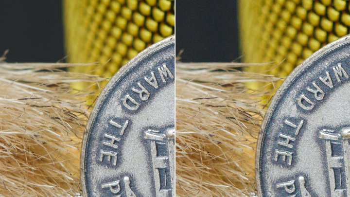 Canon EOS 90D: ISO-100 und ISO-3200 (r.) im Vergleich