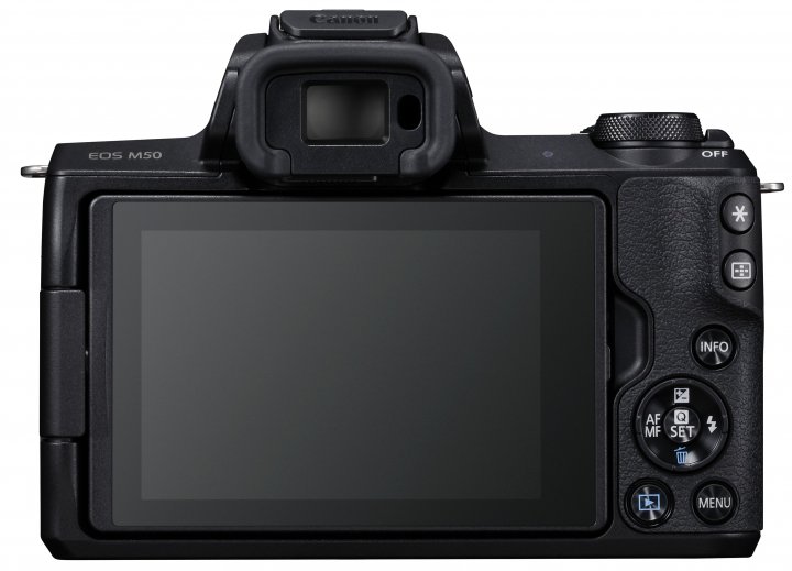 Canon EOS M50: Das Display auf der Rückseite ist dreh- und schwenkbar [Bildmaterial: Canon]