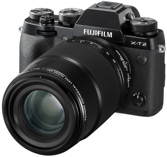 Das neue Fujnon XF80mmF2.8 R LM OIS WR Macro, montiert an einer Fujifilm X-T2 [Bildmaterial: Fujifilm]