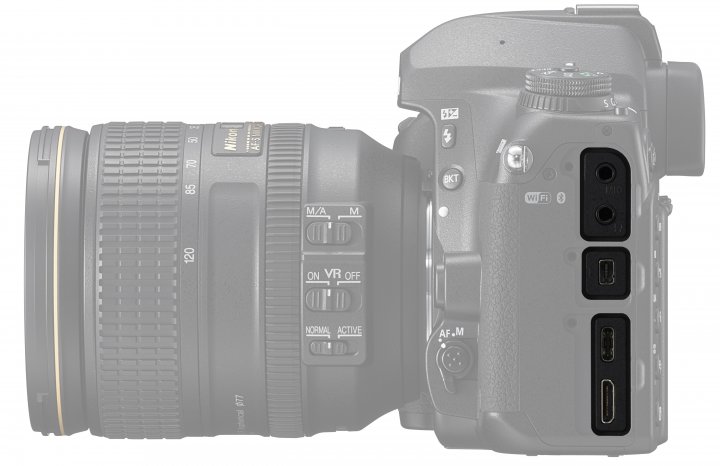 Nikon D780: Die Anschlüsse fallen modern und vielfältig aus [Bildmaterial: Nikon]