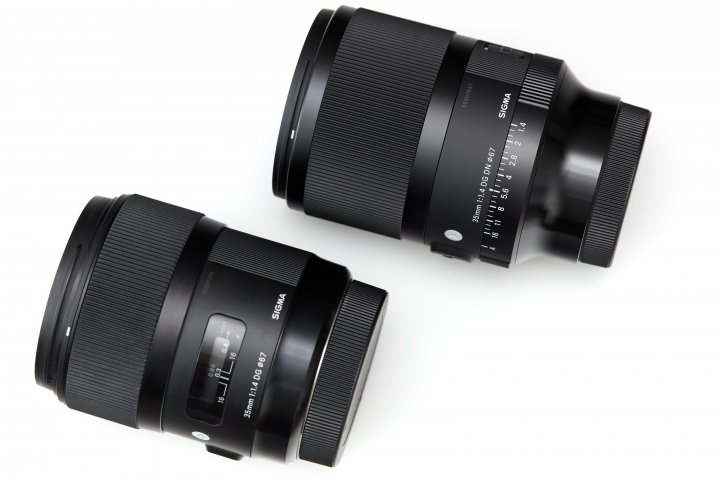 Sigma 35 mm F1.4 DG DN Art (oben) und 35 mm F1.4 DG HSM Art im Vergleich