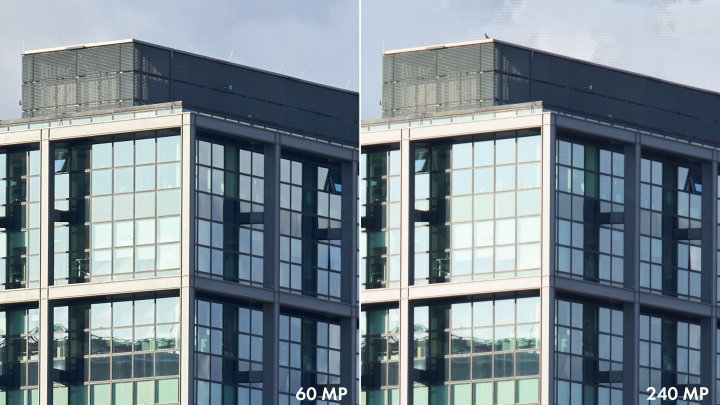 Testbild Sony Alpha 7R IV: 60 Megapixel im Vergleich zum 'Pixel Shift Multi Shoot' mit 240 Megapixel