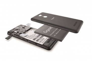 Der Akku des Gigaset GS170 hat eine Kapazität von 2.500 mAh und ist manuell tauschbar