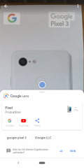Der AR-Service Google Lens funktioniert unter Android 9 auch beim Erfassen des Objekts mit der Kamera