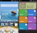 Links im Bild ist der normale Homescreen, rechts dagegen die vereinfachte Simple UI, die sich auf wesentliche Funktionen beschränkt