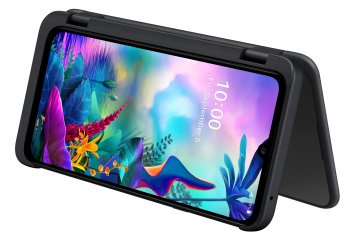 Bei Bedarf kann der Dual-Screen als Halter für das LG G8X ThinQ dienen, wenn man sich z.B. einen Film angucken möchte