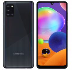 Trotz seines niedrigen Preises hat das Samsung Galaxy A31 ein Super-AMOLED-Display. Das Gehäuse ist aus Polycarbonat gefertigt.