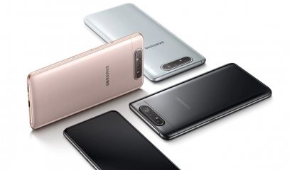 Das Samsung Galaxy A80 ist in den Farben Angel Gold, Phantom Black und Ghost White verfügbar